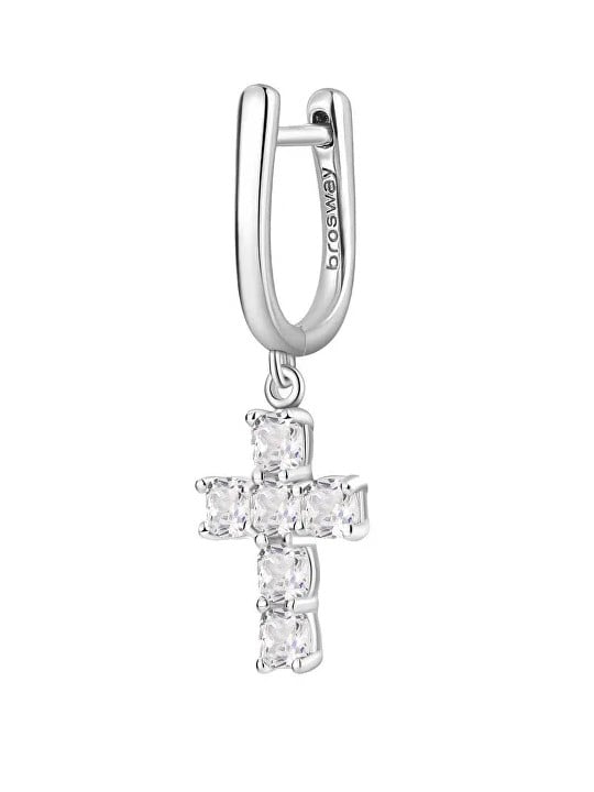 Brosway Orecchini singoli in argento con croce fantasia infinito bianco FIW22 donna