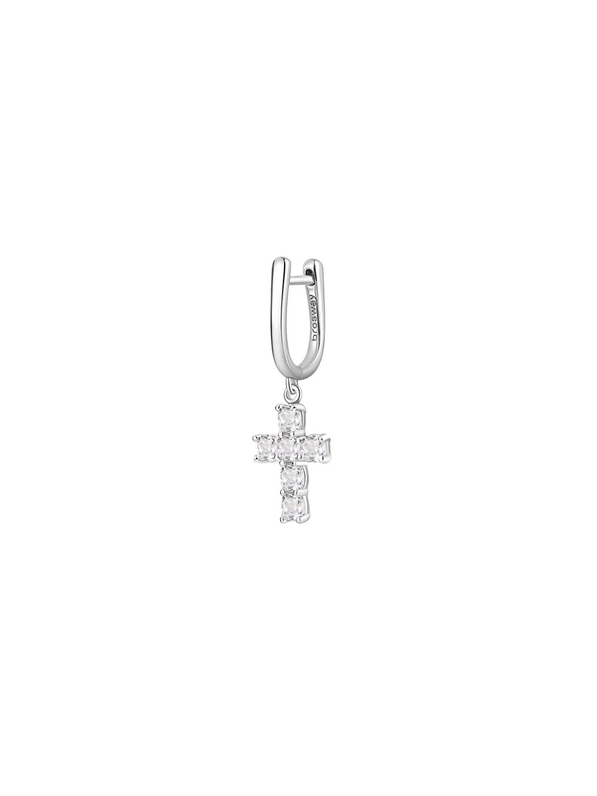 Brosway Orecchini singoli in argento con croce fantasia infinito bianco FIW22 donna
