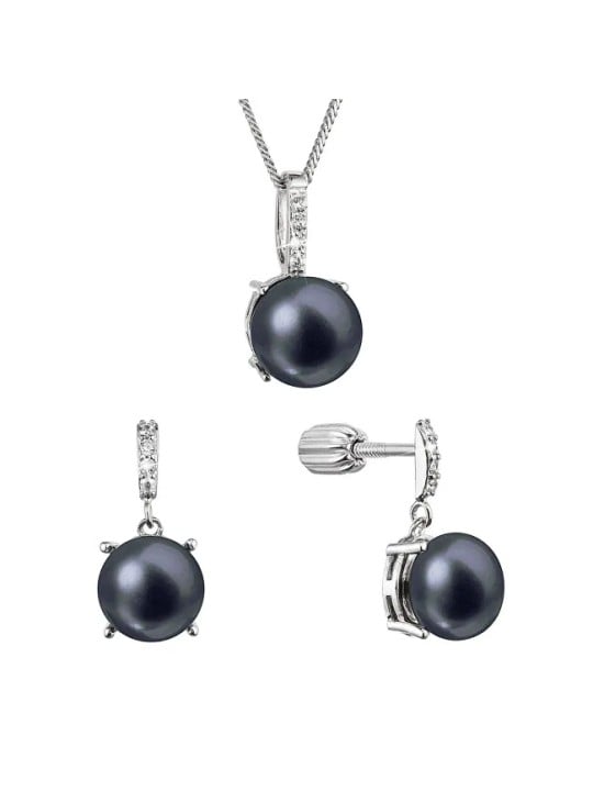 Evolution Group Perle incastonate con zirconi Pavona 29072.3B nero (orecchini, catena, pendente) donna