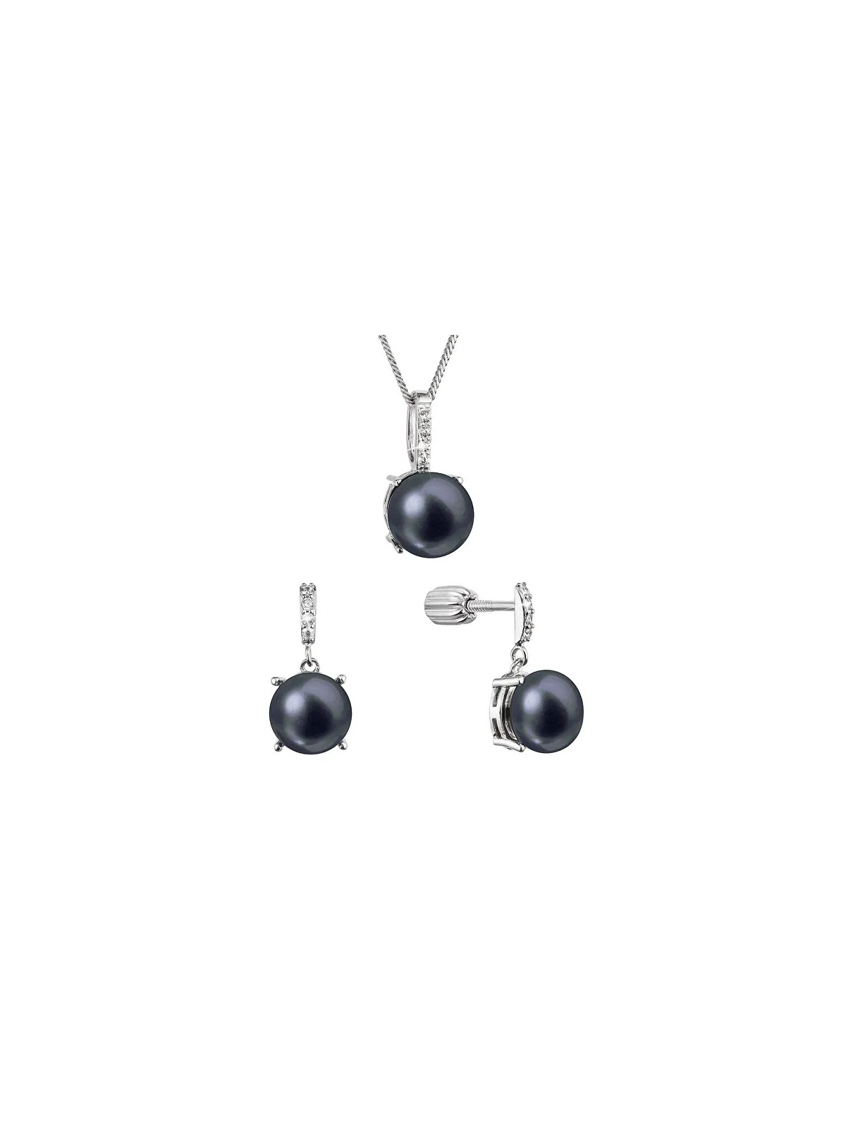 Evolution Group Perle incastonate con zirconi Pavona 29072.3B nero (orecchini, catena, pendente) donna