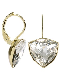 Levien Eleganti orecchini in cristallo Trilliant placcati in oro da donna