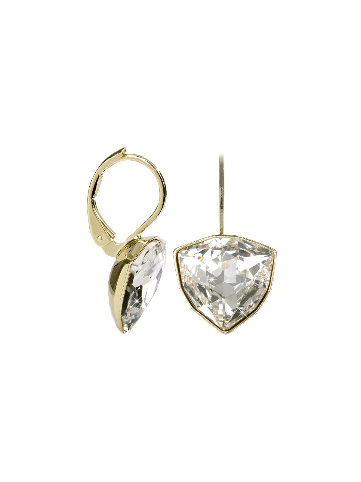 Levien Eleganti orecchini in cristallo Trilliant placcati in oro da donna
