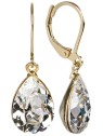 Levien Eleganti orecchini placcati in oro con cristilla Pear Crystal donna