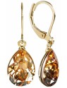 Levien Eleganti orecchini placcati in oro con cristilla Pear Golden Shadow donna