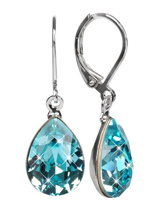 Levien Elegant orecchini con cristalli Pear Light Turquoise donna