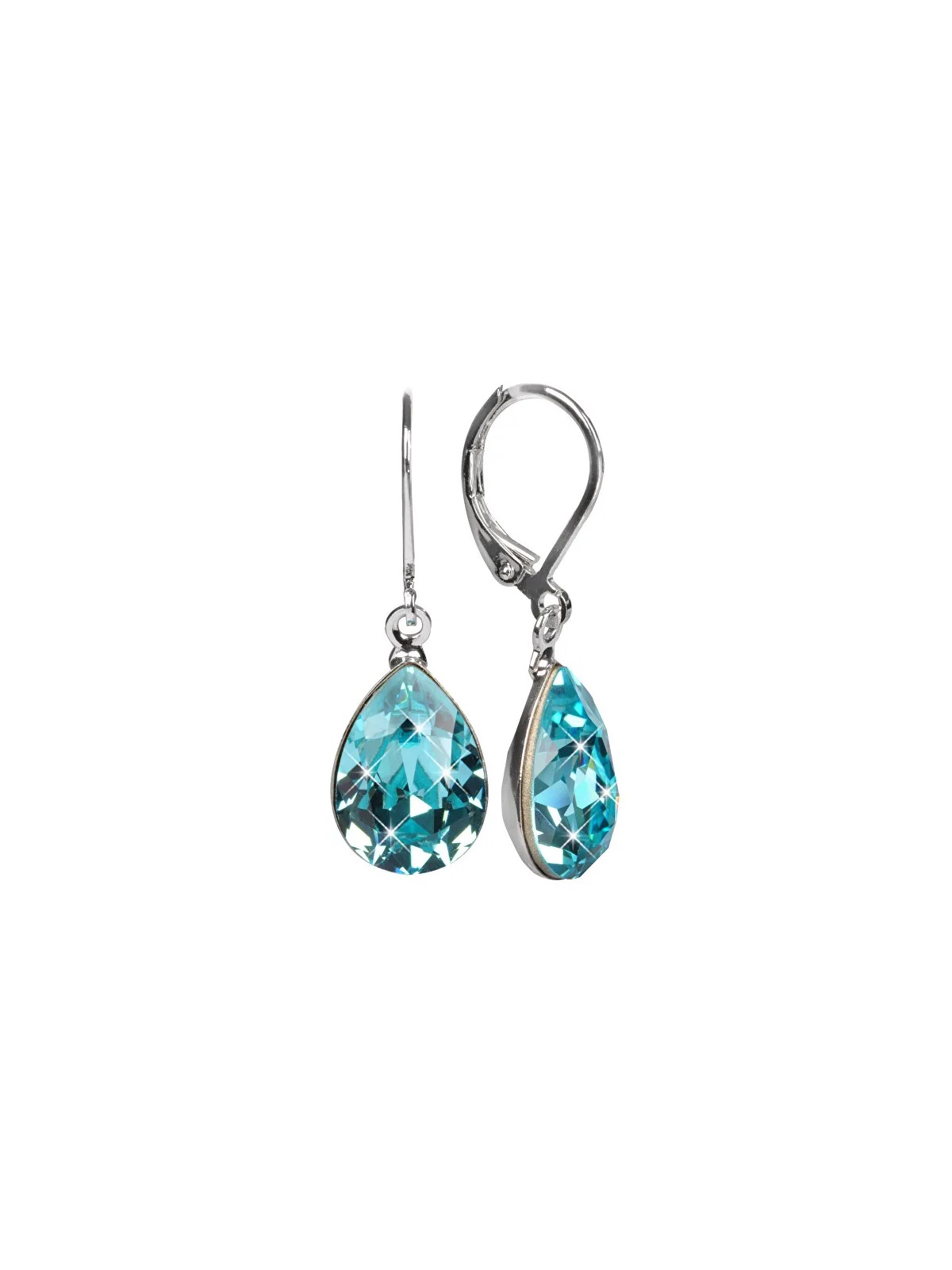 Levien Elegant orecchini con cristalli Pear Light Turquoise donna
