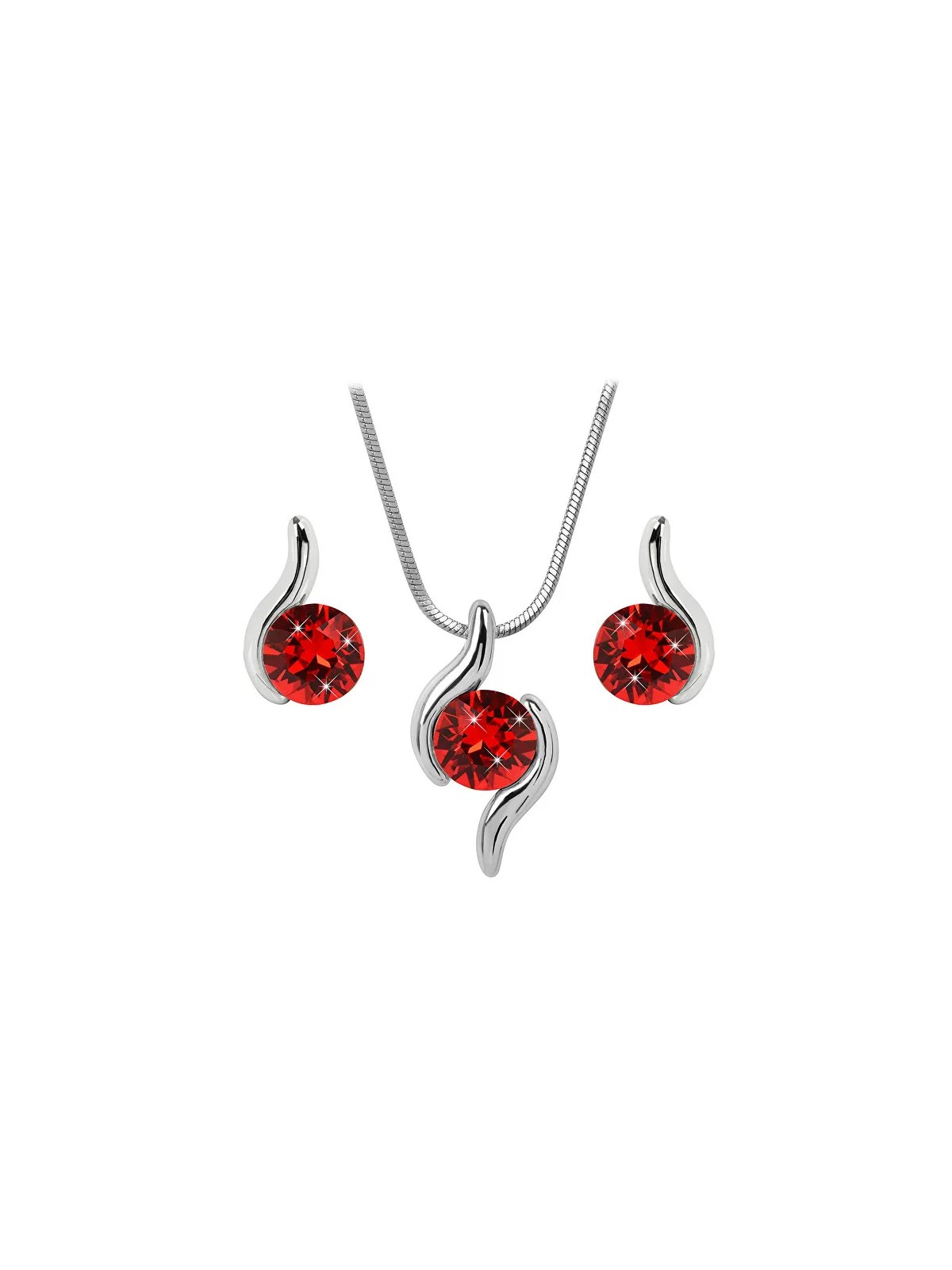 Levien Un set adattato di collane e orecchini Chaton Wave Light Siam donna