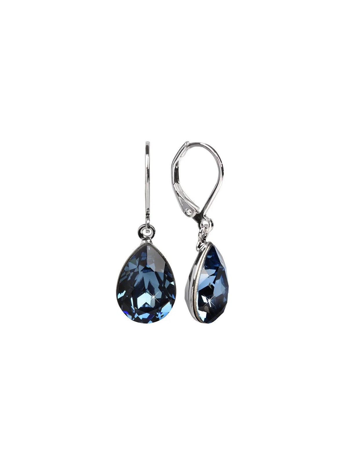 Levien Eleganti orecchini con cristalli Pear Denim Blue donna