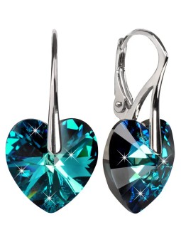 Levien Orecchini romantici a forma di cuore blu Bermuda donna
