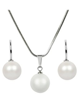 Levien Set collana e orecchini Perla Bianco Perlato SET-041 donna