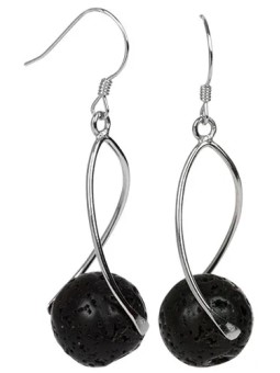 JwL Luxury Pearls Orecchini lunghi in argento con pietre laviche nere JL0280 donna