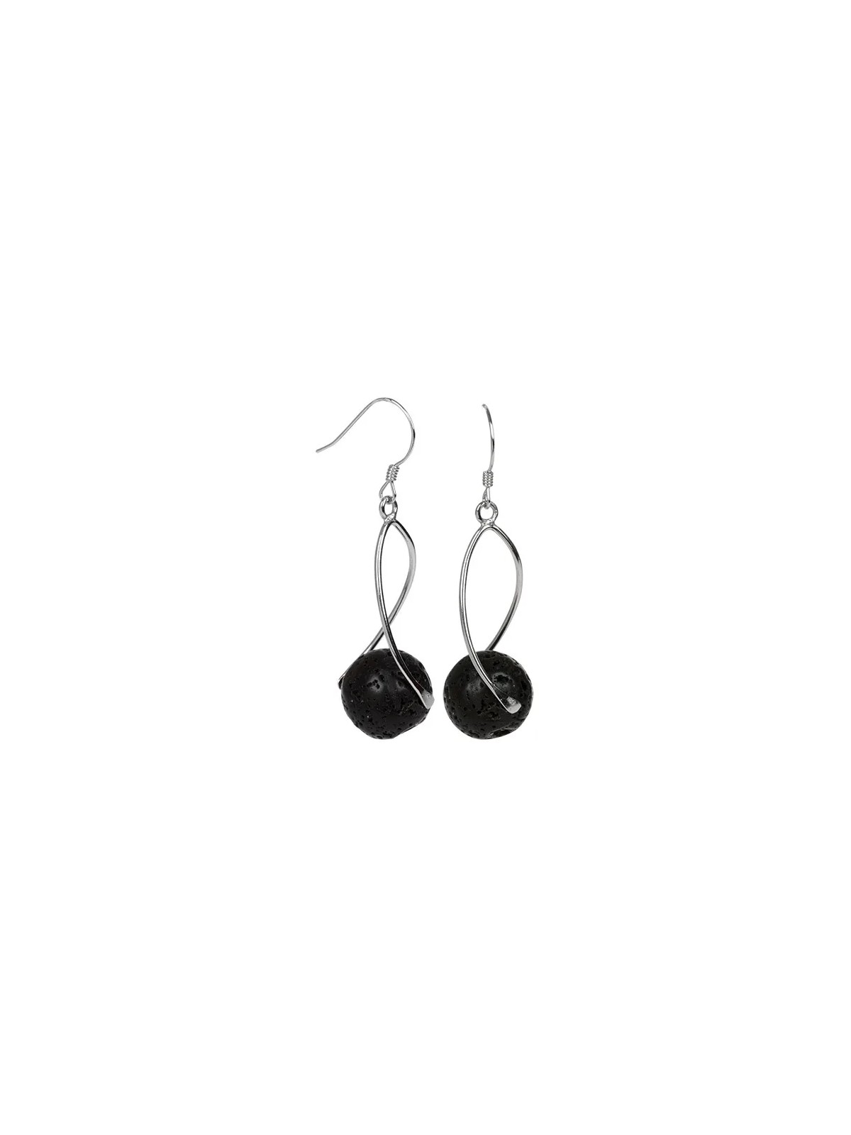 JwL Luxury Pearls Orecchini lunghi in argento con pietre laviche nere JL0280 donna
