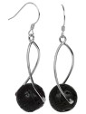 JwL Luxury Pearls Orecchini lunghi in argento con pietre laviche nere JL0280 donna