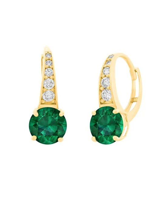 JV OrecchiniD placcati oro con zirconi trasparenti e verdi SVLE0974XH2GZ00 donna