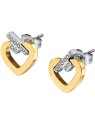 Orecchini Trussardi bicolore abbinati con zirconi T-Logo TJAXC49 donna