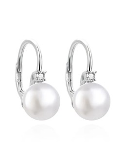 Agato Eleganti orecchini in argento con perla AGUC3514P-W donna