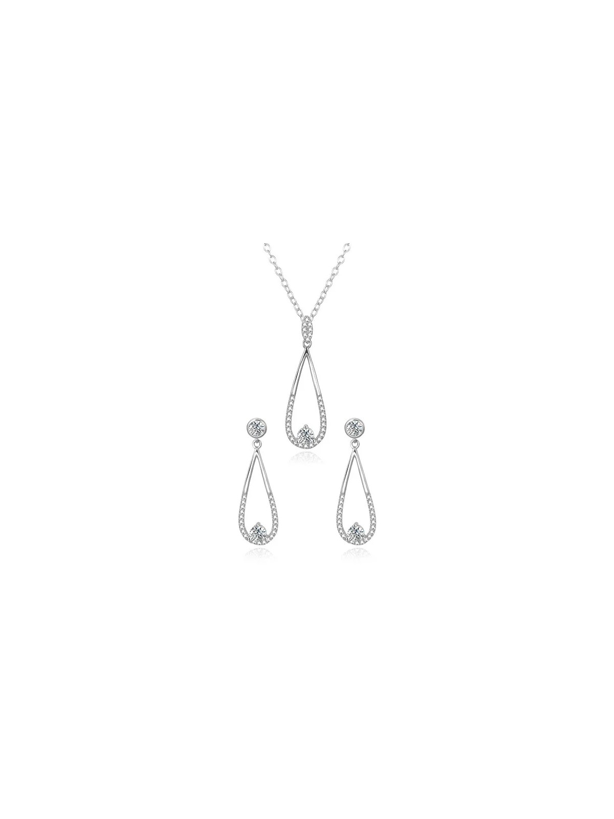 Agato AGSET366R Affascinante set di gioielli in argento (collan, ciondolo, orecchini) donna