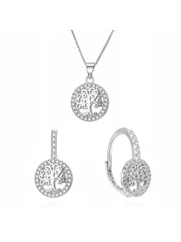 Agato Elegante set di gioielli in argento Albero della vita AGSET368R (catena, ciondolo, orecchini) donna