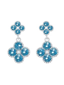 CRYSTAlp Bellissimi orecchini con fiori blu 42289.AQU.R donna
