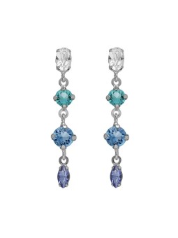 Victoria Cruz Orecchini pendenti in argento con cristilla di Lisbona A4791-MHT donna