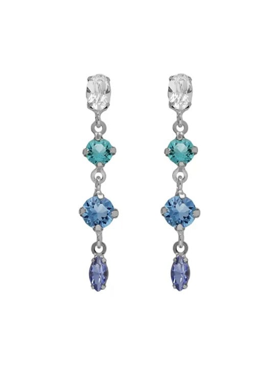 Victoria Cruz Orecchini pendenti in argento con cristilla di Lisbona A4791-MHT donna