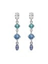 Victoria Cruz Orecchini pendenti in argento con cristilla di Lisbona A4791-MHT donna