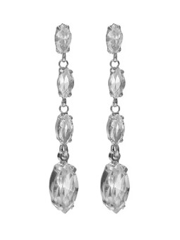 Victoria Cruz Eleganti orecchini pendenti con cristilla trasparente Scopo A4655-07HT donna