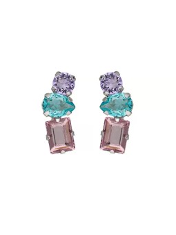 Orecchini Victoria Cruz Deliziosi in argento con cristalli colorati Bay A4893-MHT donna