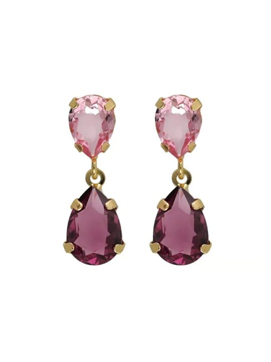 Victoria Cruz Eleganti orecchini pendenti con cristilla rosa Glory A4905-26DT donna
