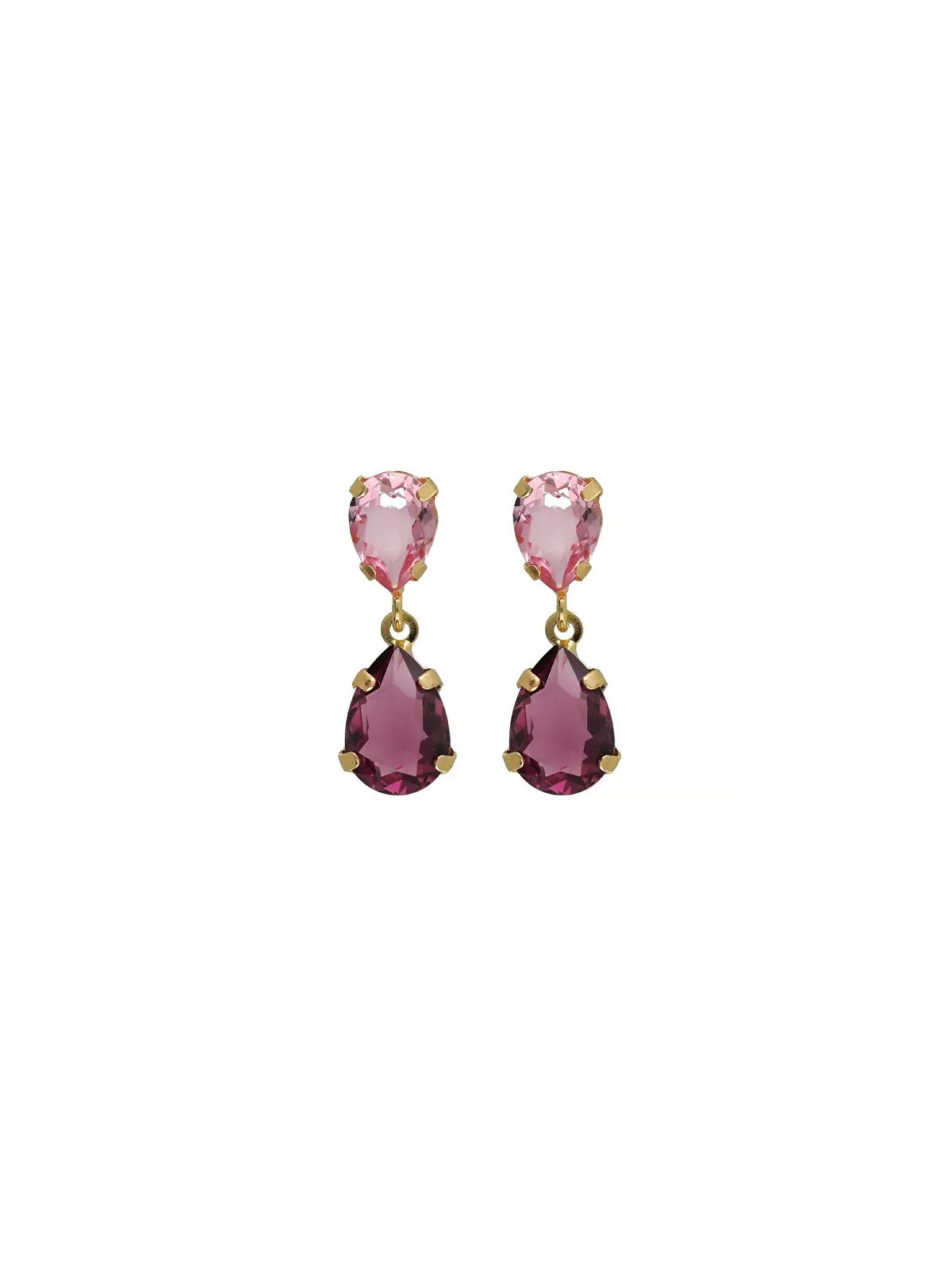 Victoria Cruz Eleganti orecchini pendenti con cristilla rosa Glory A4905-26DT donna
