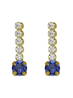 Victoria Cruz Orecchini pendenti lucidi con cristallo blu Shine A4669-08DT donna