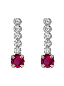 Victoria Cruz Orecchini pendenti scintillanti con cristallo fucsia Shine A4669-21HT donna