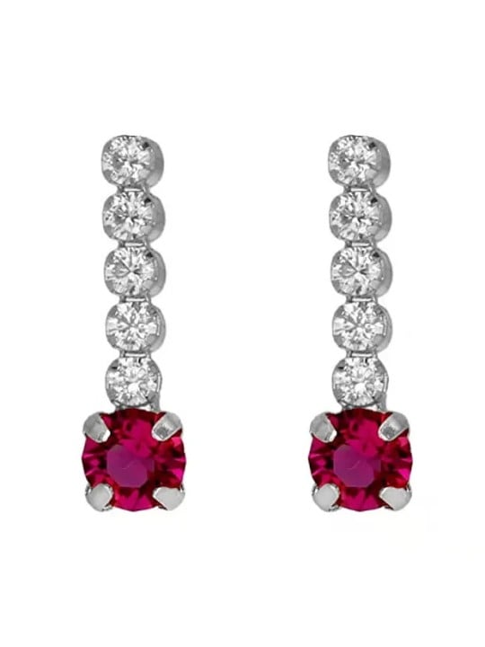 Victoria Cruz Orecchini pendenti scintillanti con cristallo fucsia Shine A4669-21HT donna
