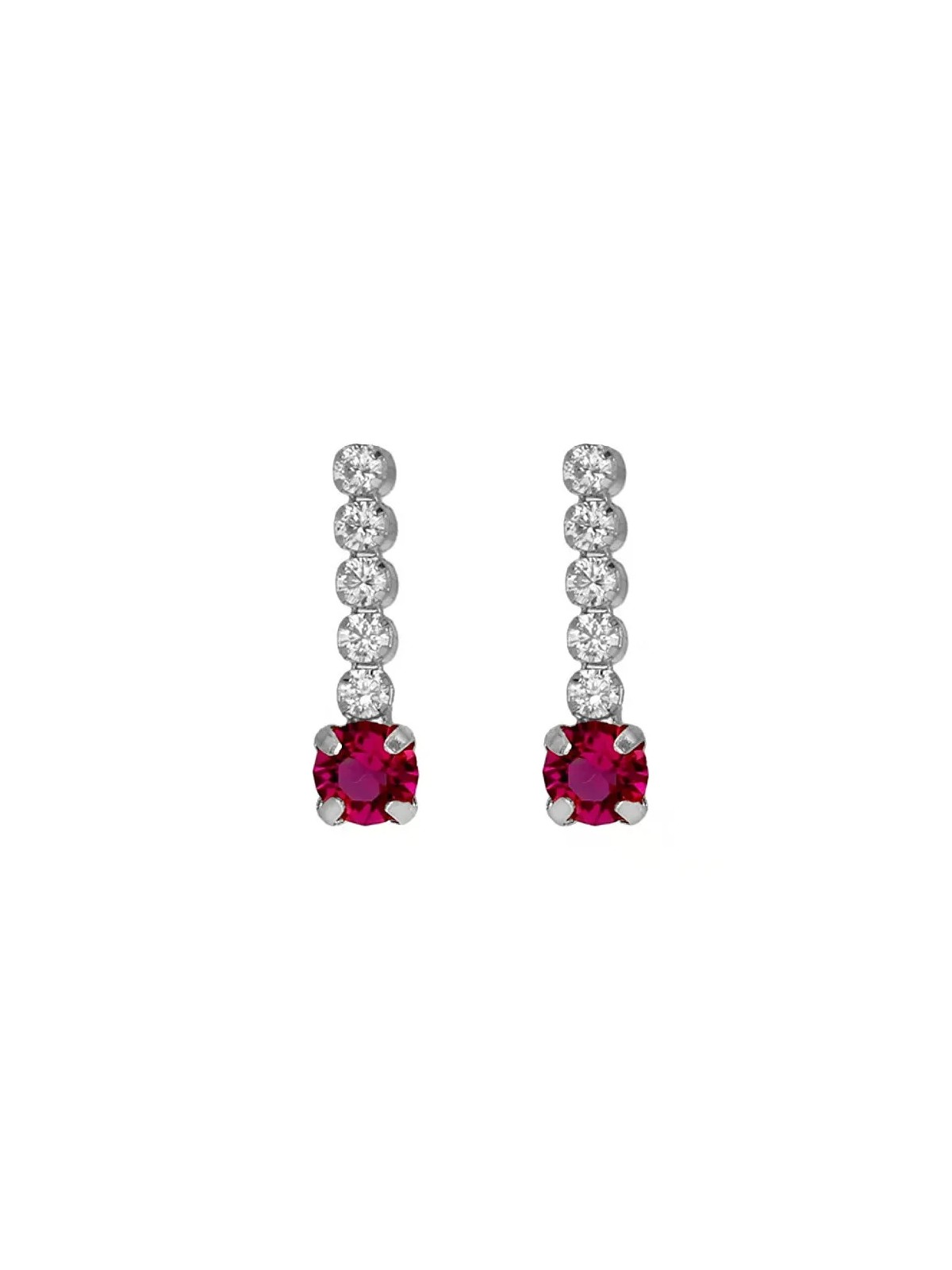 Victoria Cruz Orecchini pendenti scintillanti con cristallo fucsia Shine A4669-21HT donna