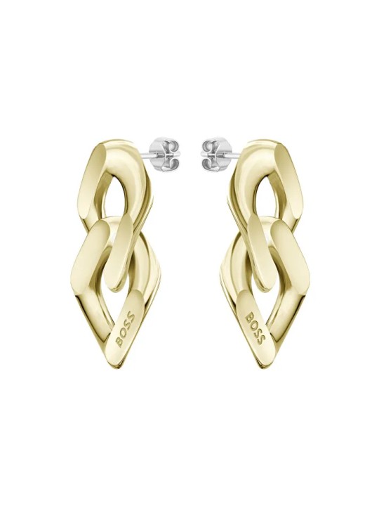 Hugo Orecchini Boss ciondolo placcati in oro alla moda Links 1580523 donna