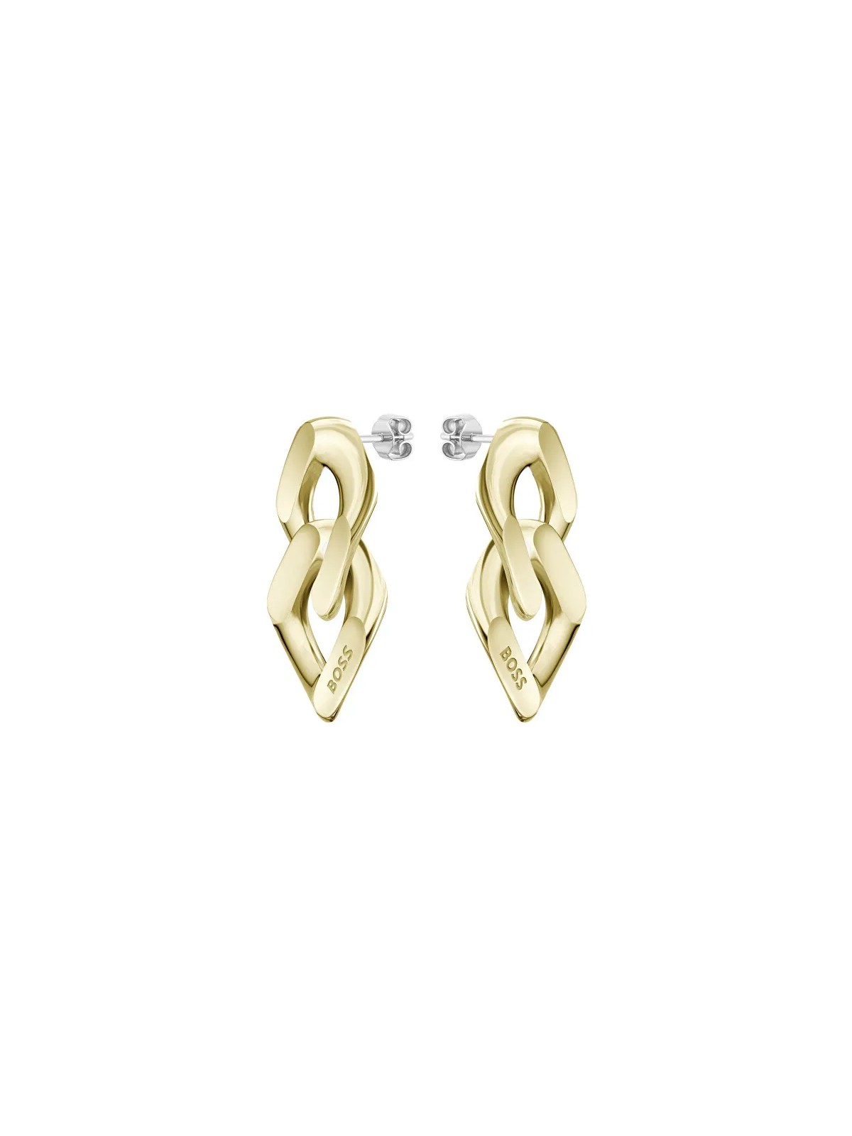 Hugo Orecchini Boss ciondolo placcati in oro alla moda Links 1580523 donna
