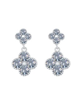 CRYSTAlp Bellissimi orecchini con fiori trasparenti 42289.WHI.R donna