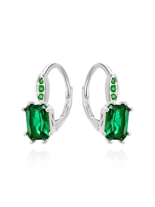 Agato Orecchini in argento con cristallo verde AGT-E001LGR donna