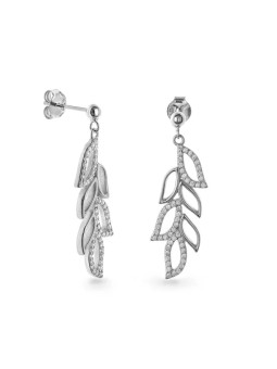AGAIN Gioielli Delicati orecchini pendenti in argento con zirconi AJNS0023 donna