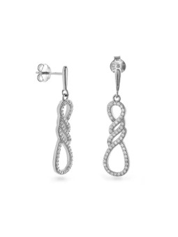 AGAIN Gioielli Orecchini pendente in argento con zirconi cubici AJNS0030 donna