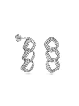 AGAIN Gioielli Orecchini pendente in argento con zirconi cubici AJNS0058 donna