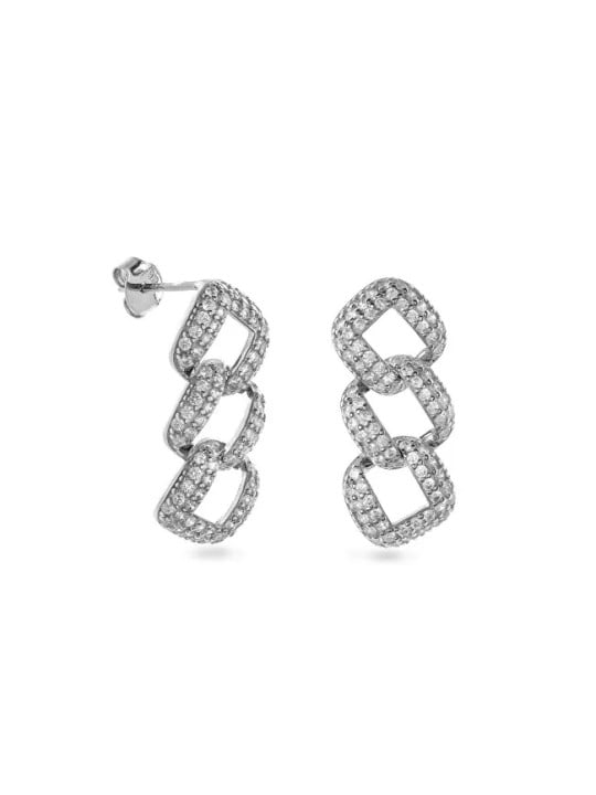 AGAIN Gioielli Orecchini pendente in argento con zirconi cubici AJNS0058 donna
