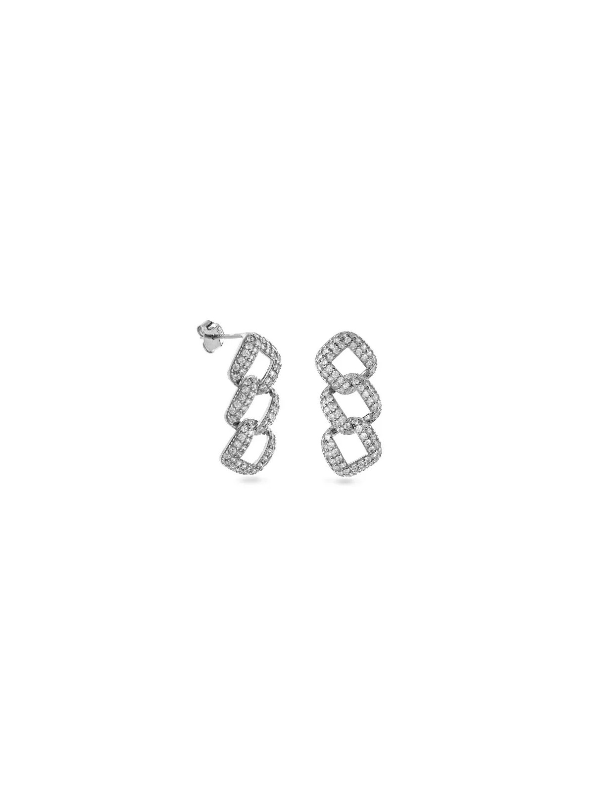 AGAIN Gioielli Orecchini pendente in argento con zirconi cubici AJNS0058 donna