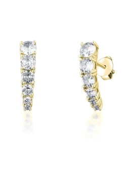 JV OrecchiniD placcati oro scintillanti con zirconi trasparenti SVLE1618XH2GO00 donna