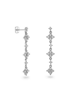 AGAIN Gioielli Bellissimi orecchini pendenti in argento con zirconi trasparenti AJNS0019 donna