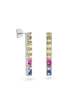 AGAIN Gioielli orecchini pendente giocosi con zirconi cubici colorati AJNS0041 donna