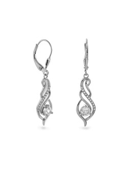 AGAIN Gioielli Eleganti orecchini pendenti in argento con zirconi AJNS0045 donna