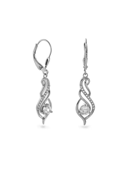 AGAIN Gioielli Eleganti orecchini pendenti in argento con zirconi AJNS0045 donna