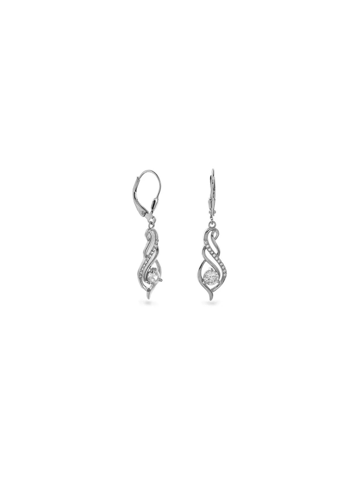 AGAIN Gioielli Eleganti orecchini pendenti in argento con zirconi AJNS0045 donna