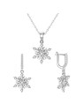 Agato Set di gioielli in argento con fiocchi di neve AGT-SET03W (collana, ciondolo, orecchini) donna